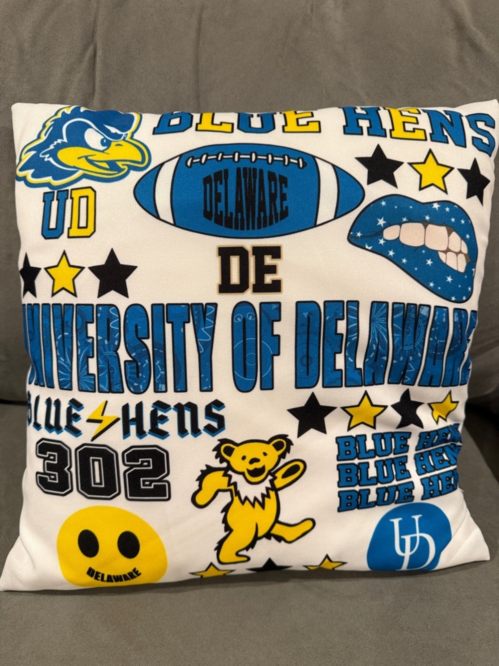 University of Delaware Blue Hens Decorative Throw Pillow NWOT